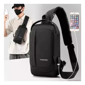 Morral Bandolera Antirrobo Candado Usb Impermeable Bolso