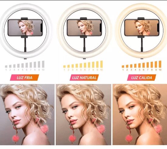 Aro De Luz Led 26 Cm Con Trípode 2 Metros Aura Mobile - Imagen 3