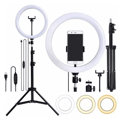Aro De Luz Led 26 Cm Con Trípode 2 Metros Aura Mobile