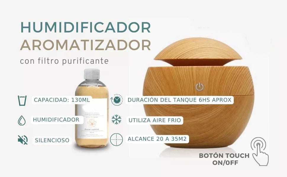 Humificador Difusor Ultrasonico Aromatizador De Ambientes - Imagen 3