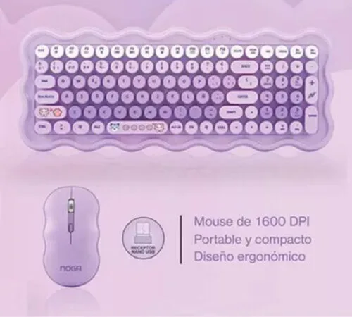 Combo Kit Teclado Y Mouse Inalámbrico Ergonomico - Imagen 3