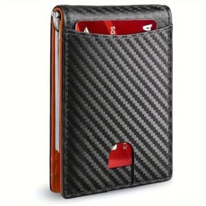 Billetera moderna de cuero sintético  con protección RFID.