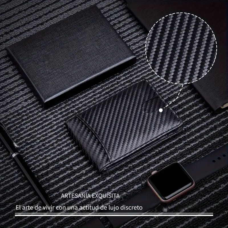 Billetera moderna de cuero sintético con protección RFID. - Imagen 4