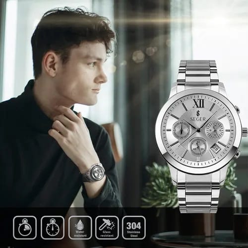 Reloj Seger plateado clásico - Imagen 4
