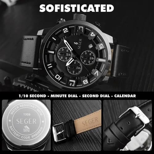 Reloj Deportivo Seger  Analogico Fecha Cronometro - Imagen 6